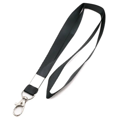 Neck Strap ID Badge Card Key Holder Clip Ring Name Tag Lanyard Black