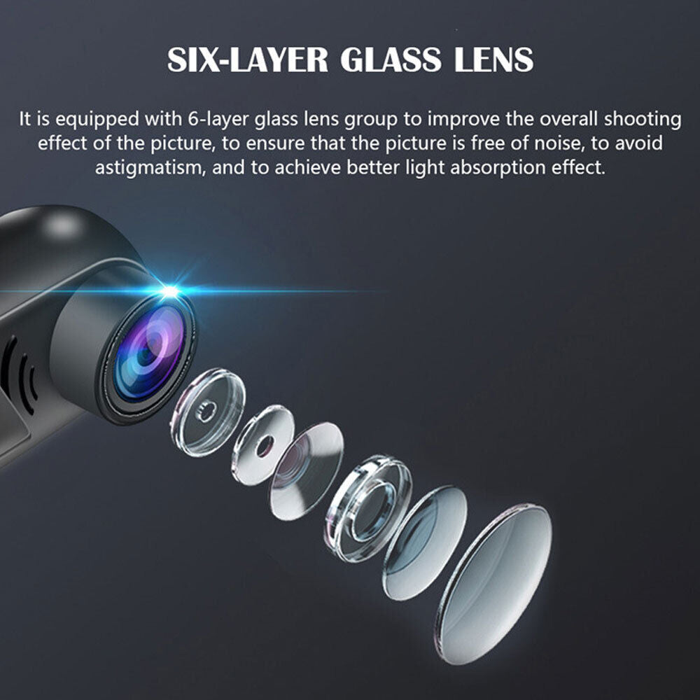 Mini Front Dash Car Camera 360° Rotating Mini ADAS Dashcam 1080P HD