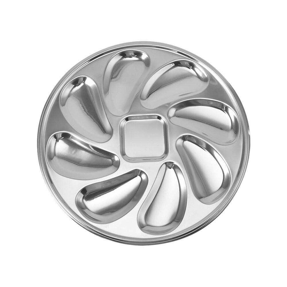 Stainless Steel Round Seafood Plate Dish Oyster Wheel Cooking Serving Tray