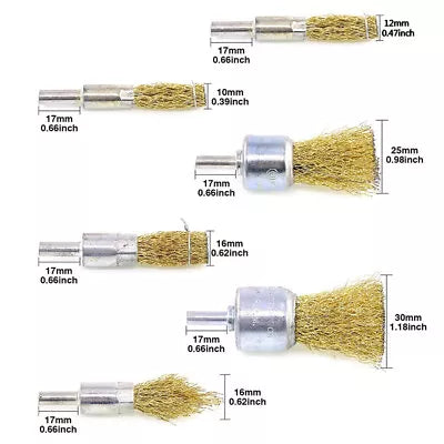 Drill Steel Metal Cleaning Rust Sanding Brass Wire Brush Cup Wheel Set