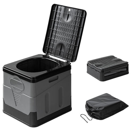 Potty Commode Bucket Seat Travel Bag Portable Folding Camping Toilet Outdoor 20L