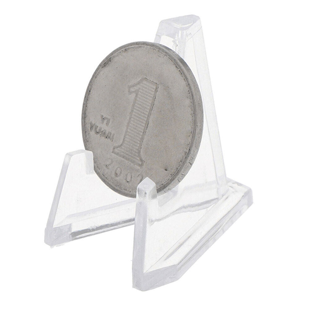 40x Coin Display Holder Plastic Badge Medal Collectable Easel Storage Stand