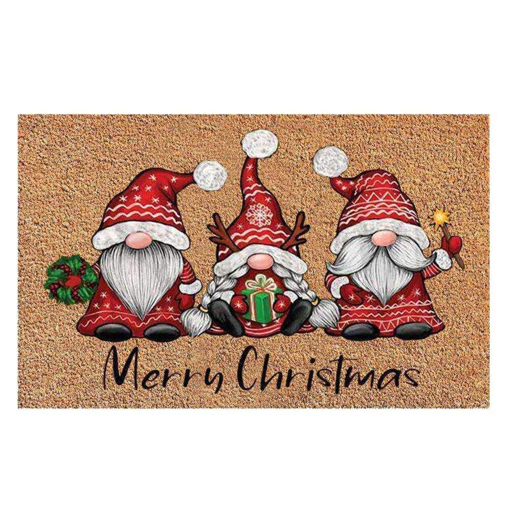Natural Coir Welcome Mats Indoor Outdoor Non-Slip Christmas Door Mat 60 x 40cm