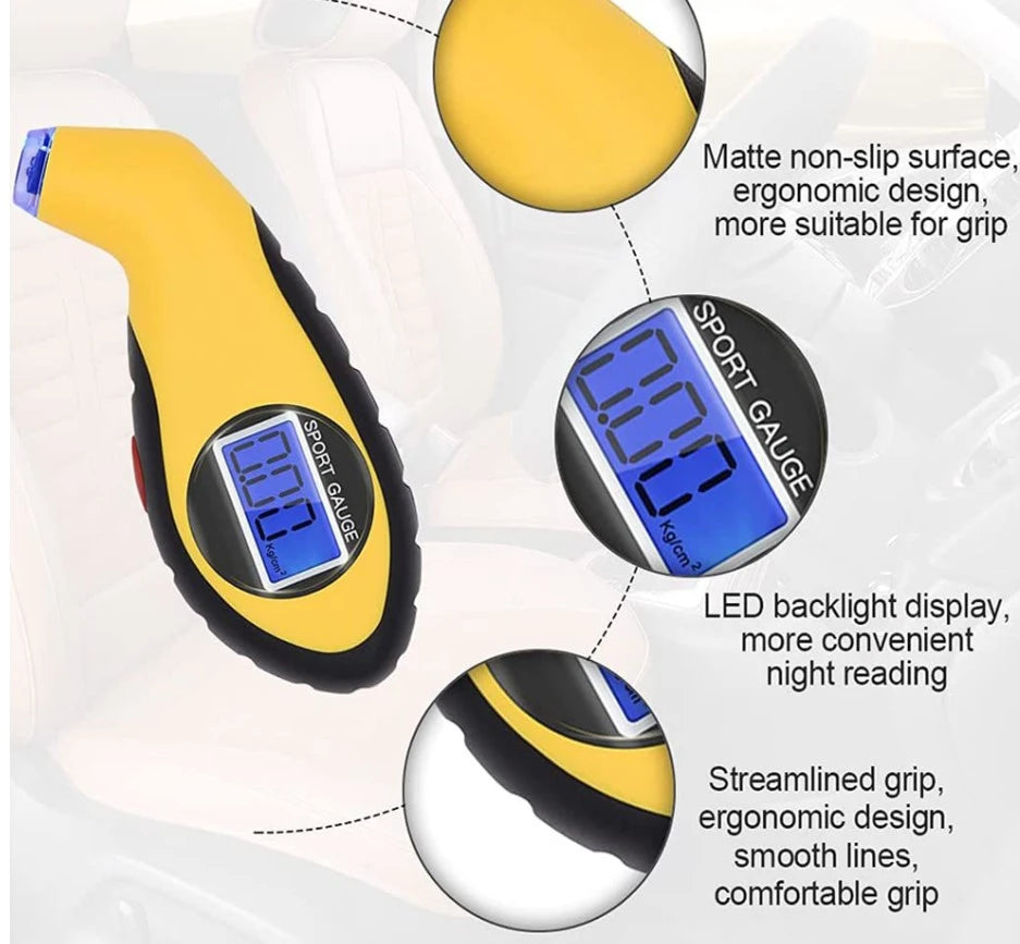 Car Tire Pressure Gauge Digital Tyre Air Pressure Meter Tester Tool