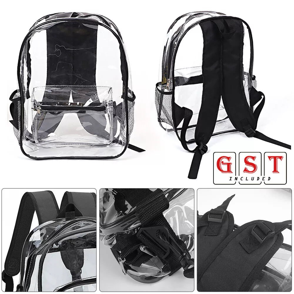 Travel Shoulder Bag Clear PVC Strap Book Bag Transparent School Backpack Bag