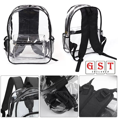 Travel Shoulder Bag Clear PVC Strap Book Bag Transparent School Backpack Bag