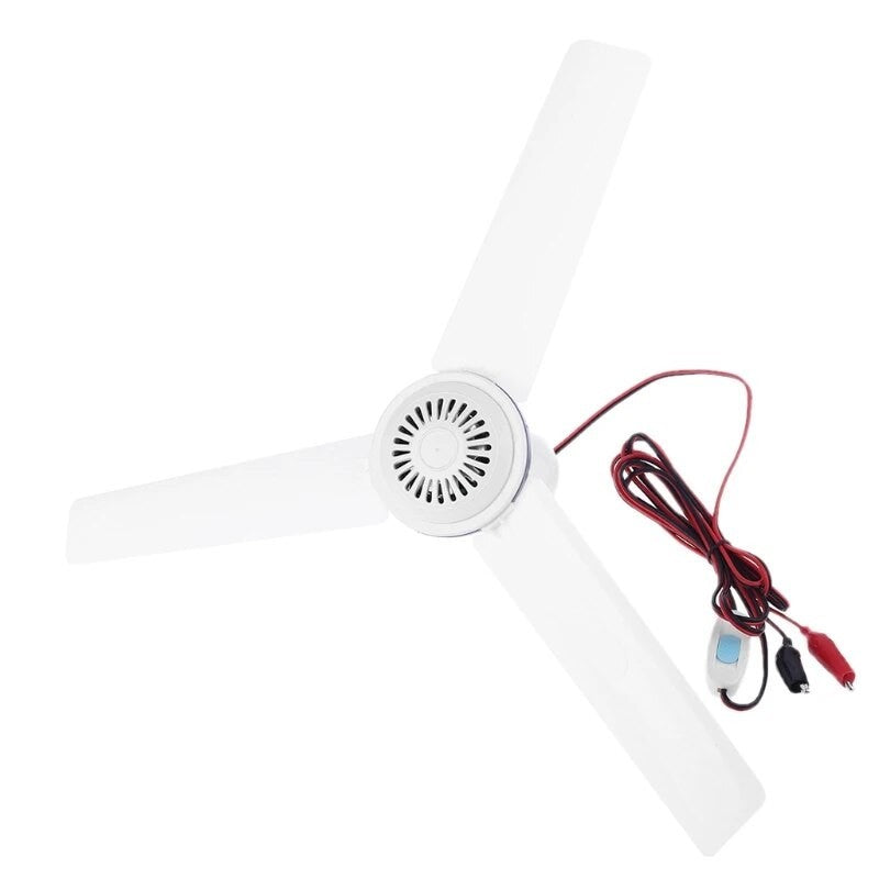 3 Blade Caravan Camping Portable 12V Ceiling Fan Solar Power 0.7AMP