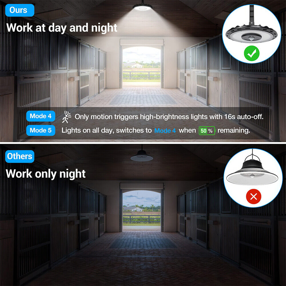 Shed Light Hanging Garage Motion Sensor Pendant LED Solar Ceiling Garden Lamp