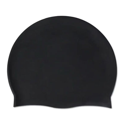 Men Women Swim Hat Silicone Swimming Cap Waterproof Adults Kids Unisex Black