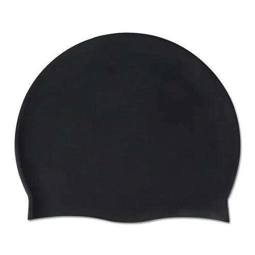 Men Women Swim Hat Silicone Swimming Cap Waterproof Adults Kids Unisex Black