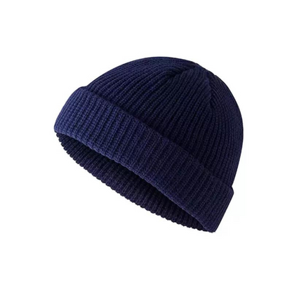 Navy Soft Knitted cap Fashion Beanie Winter Spring Hat Men Women