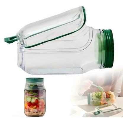 Salad Pod Container Side Opening Portable Food Storage Lunch Carry Box Use