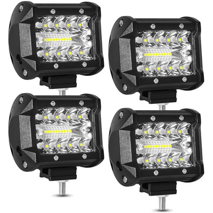 Flood Light Bar Reverse 4x 4inch 200W LED Work Lights 4WD 12V 24V