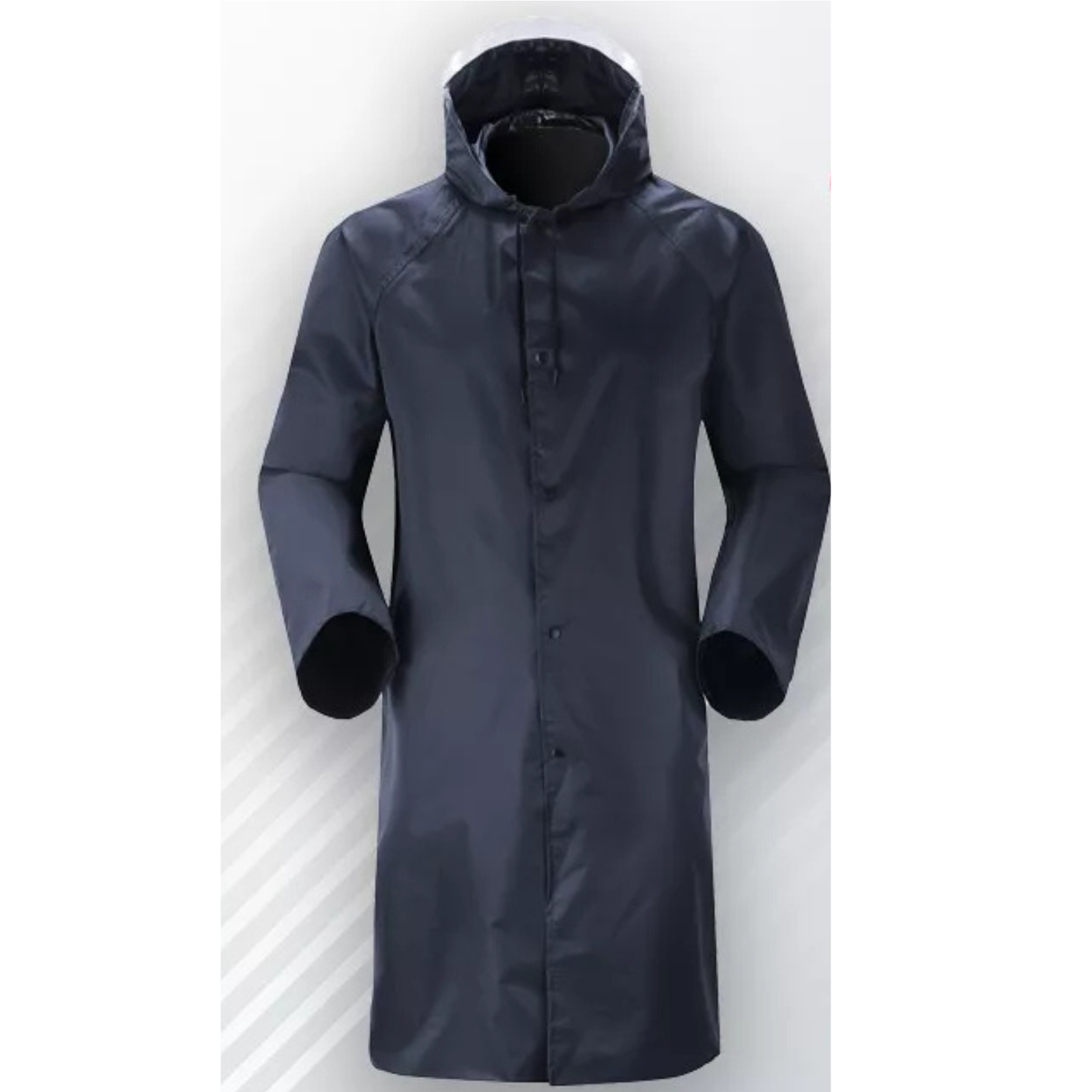 Long Trench Hiking Outdoor Camping Waterproof Rain Jacket Coat Raincoat L Blue
