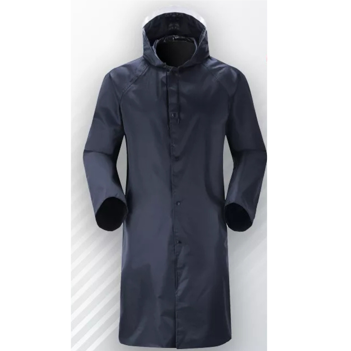 Long Trench Hiking Outdoor Camping Waterproof Rain Jacket Coat Raincoat L Blue