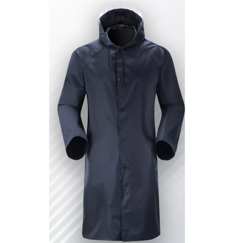 Long Trench Hiking Outdoor Camping Waterproof Rain Jacket Coat Raincoat L Blue