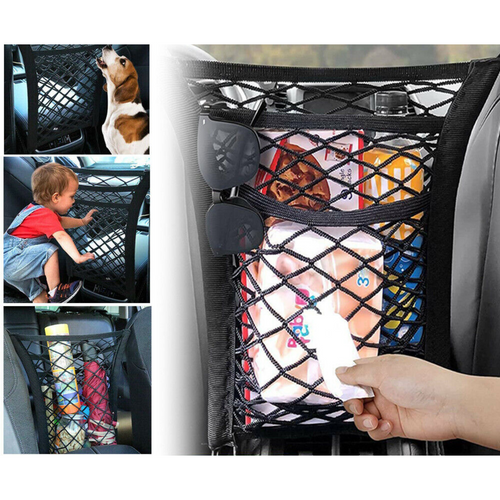 Net Bag Organizer Universal Car Seat Mesh Tidy Storage Holder Multi-Pocket