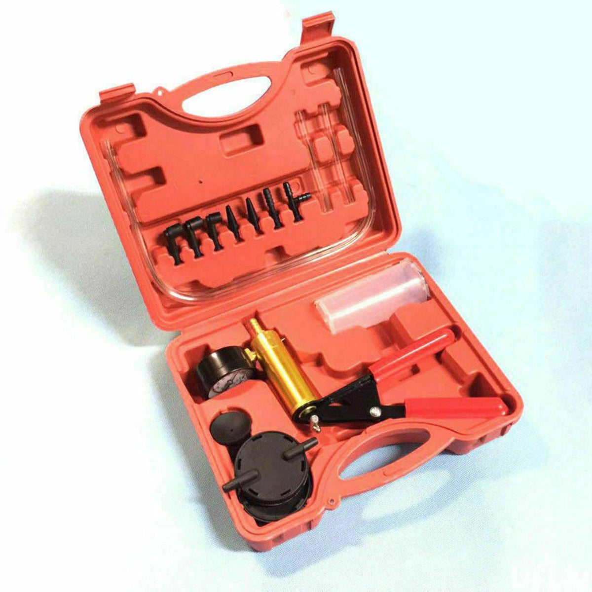 Car Motorbike Vacuum Pump Kit Hand Held Brake Bleeder Tester Set