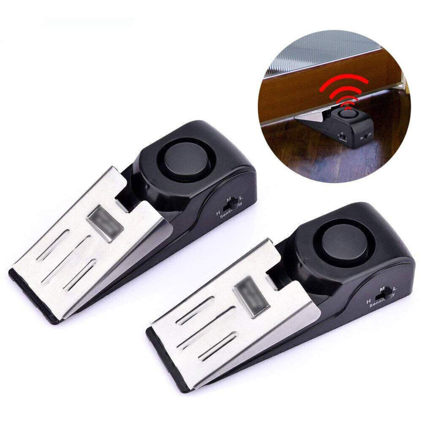 Portable System Safety Wedge Alert Door Stop Alarm Wireless Home Travel Security