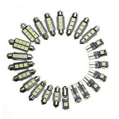 23x Interior White Light Bulb 5050 5smd Auto Dome Car 12v Led Festoon Globe DF