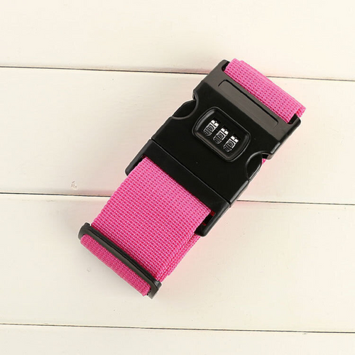 Packing Belt Lock Safe Nylon Luggage Strap Code Password Travel Suitcase Pink