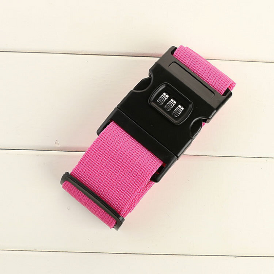 Packing Belt Lock Safe Nylon Luggage Strap Code Password Travel Suitcase Pink