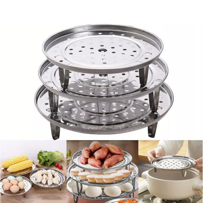 Stainless Steel Steamer Basket Set 3pcs Folding Cooking Tool