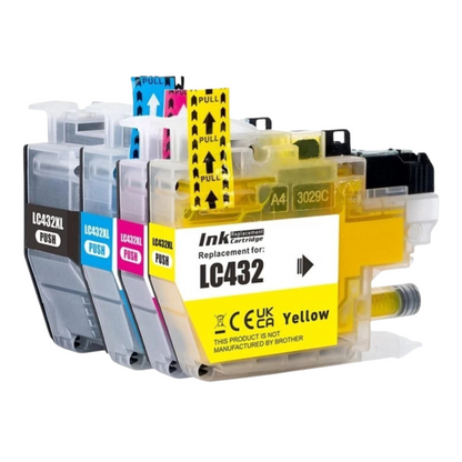 Brother LC-432 Ink Cartridges 4 Pack Compatible Printer Replacement