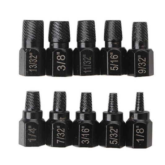 Bolt Remover Kit Easy Out Broken Bolt 10PCS Heavy-Duty Damaged Screw Extractor