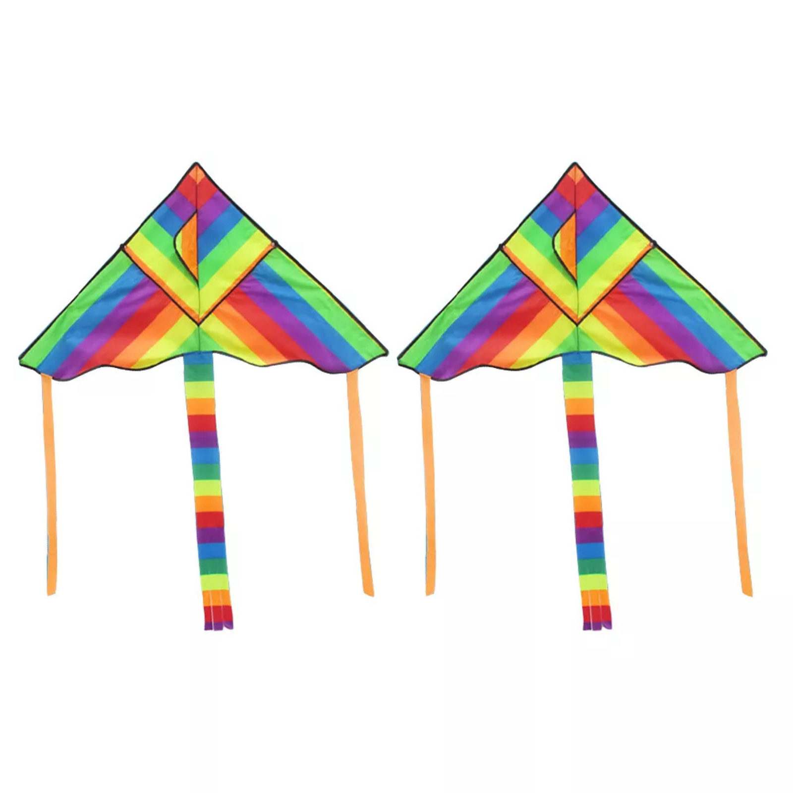 Sports Kids Toys Gift Air Fly Outdoor Children Fun 2x Rainbow Triangle Kite