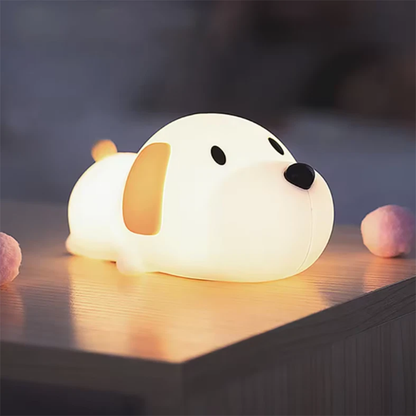 Cute Puppy Silicone Night Light for Kids Rechargeable Soft Glow Lamp