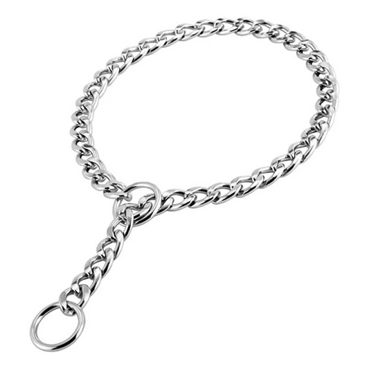 Slip Check Twist Link Chrome Dog Chain Collar Choker Double Pet 2.0x40cm