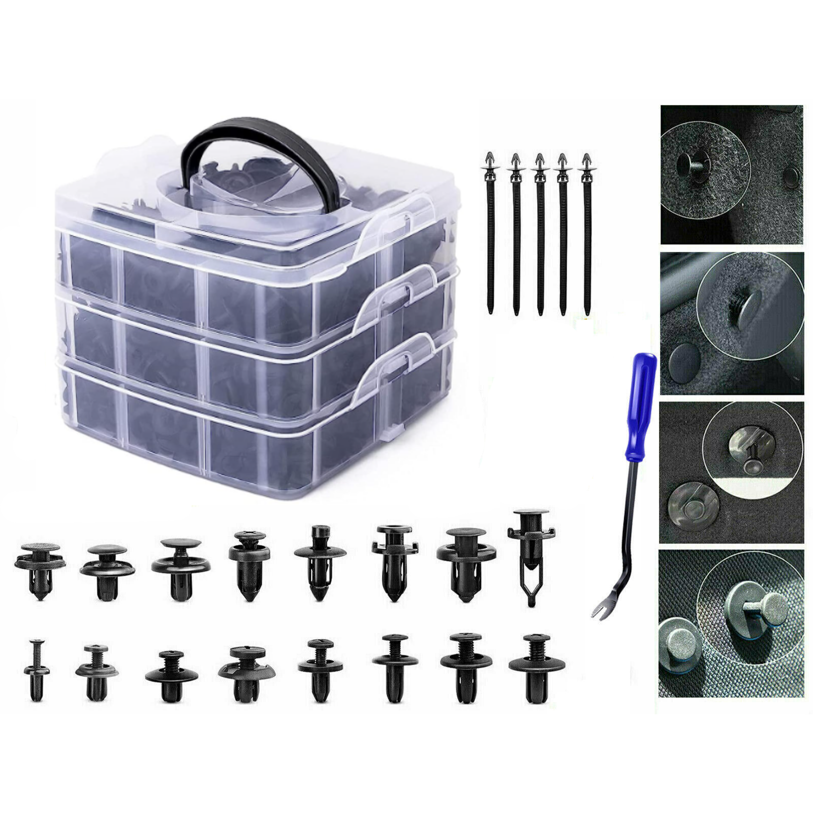 Clip Kit For Car Trim Body 625x Door Panel Plastic Rivets