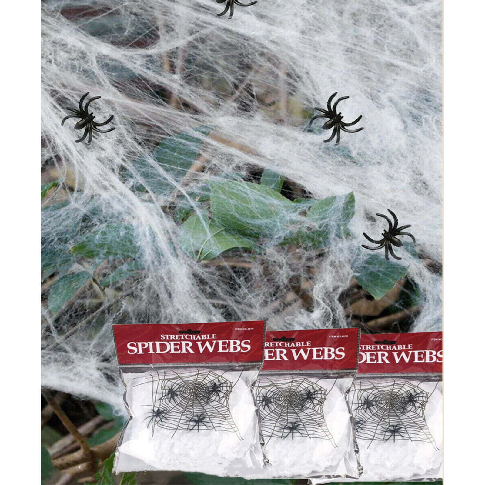 Halloween Party Ghost 5 Packs Stretchable Spider Web Spooky  House Deco