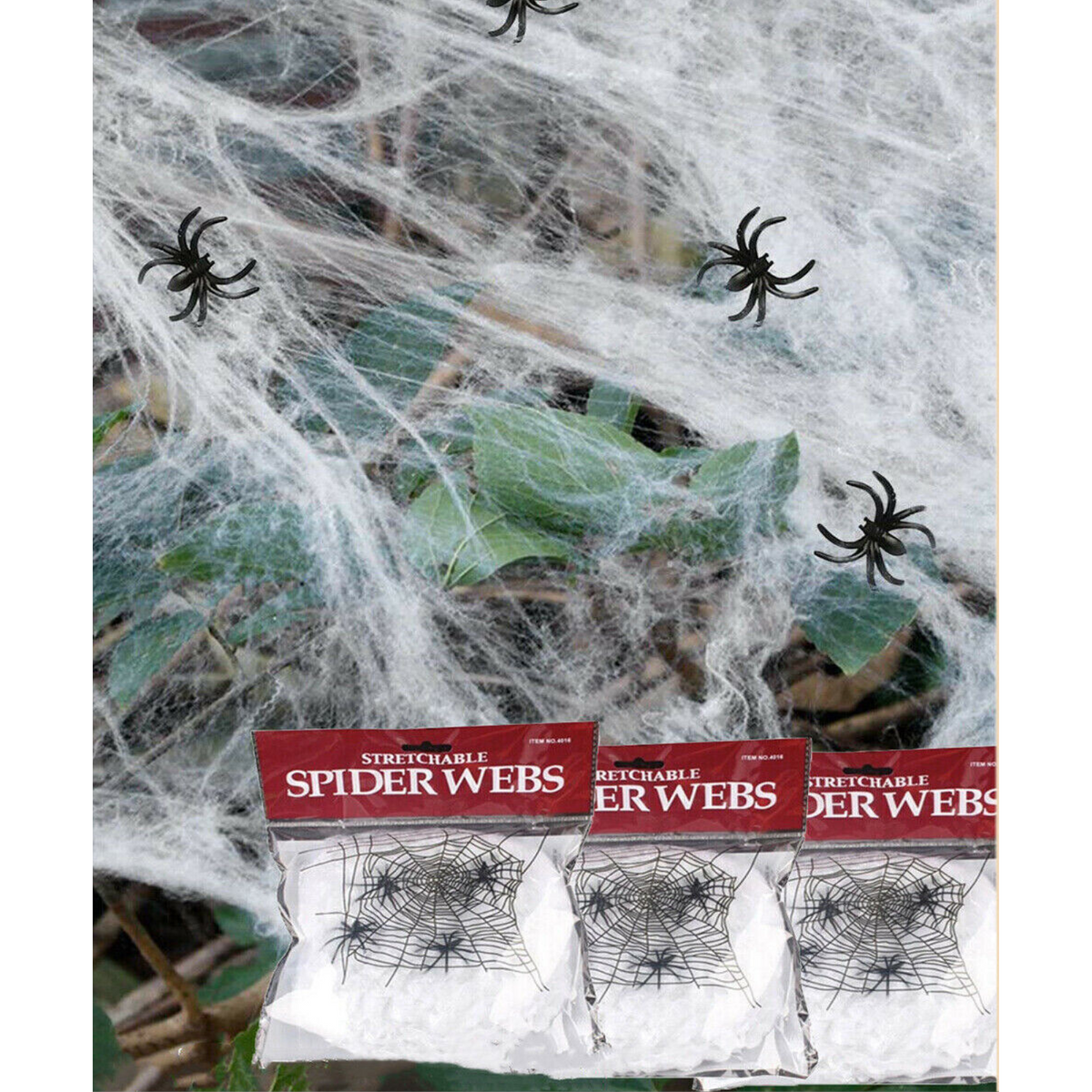 Halloween Party Ghost 5 Packs Stretchable Spider Web Spooky  House Deco