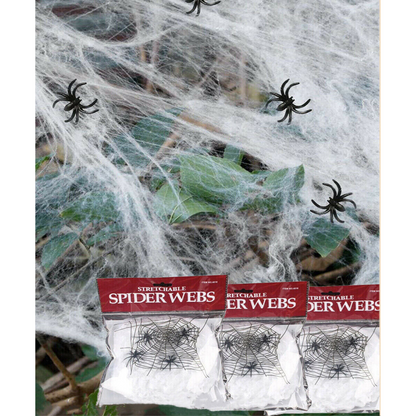 Halloween Party Ghost 5 Packs Stretchable Spider Web Spooky  House Deco