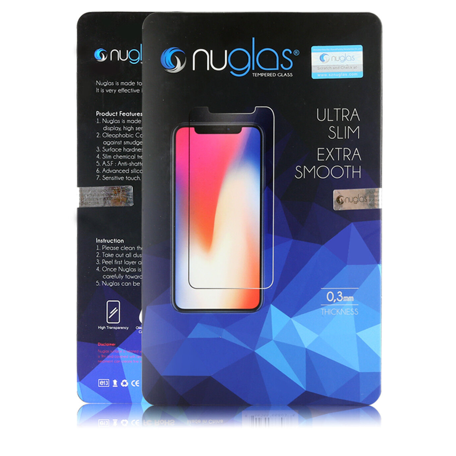 2x iPhone 14 Pro Genuine Nuglas Tempered Glass Screen Protector