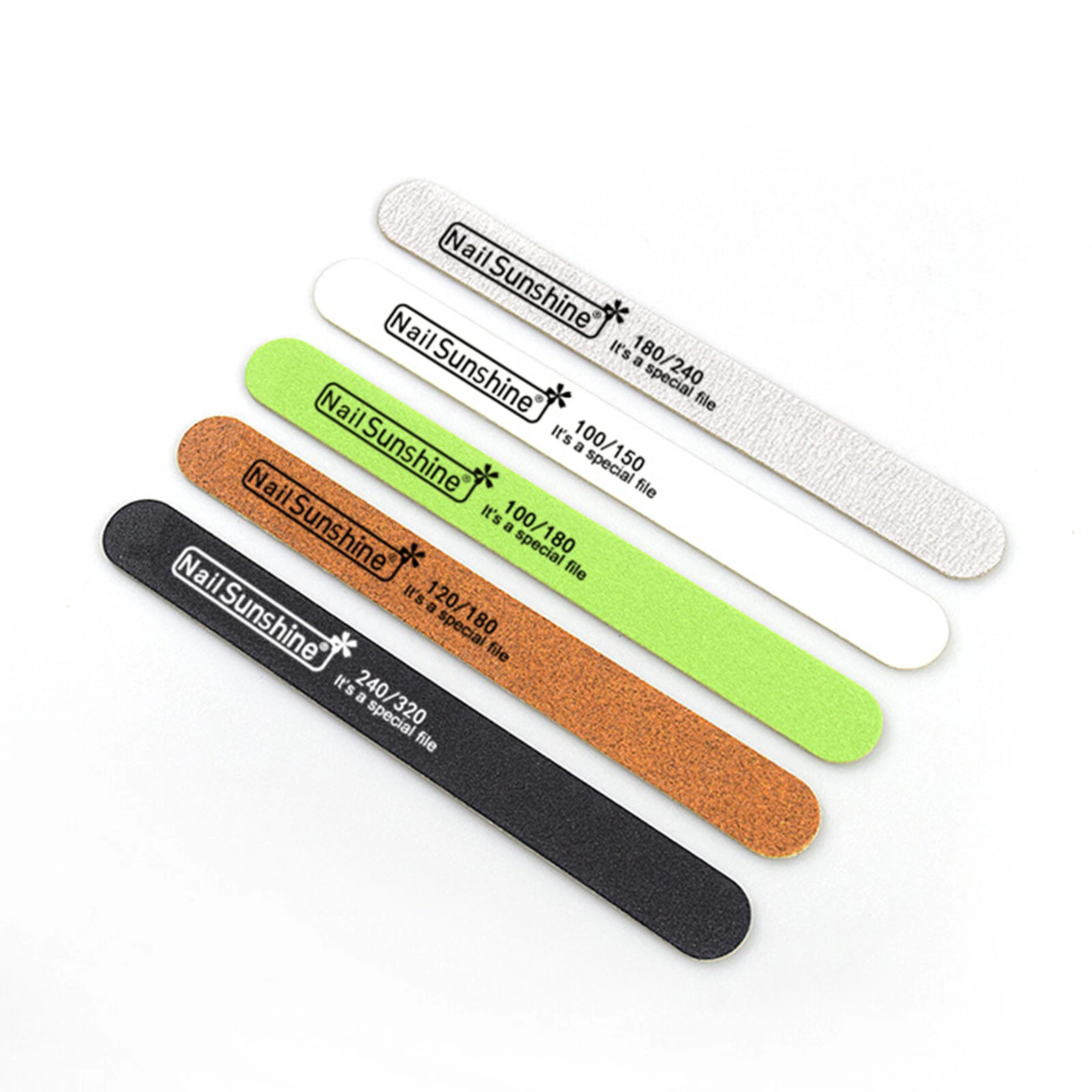 Nail Files 5x Double Sided Grit 100 120 180 240 Emery Board