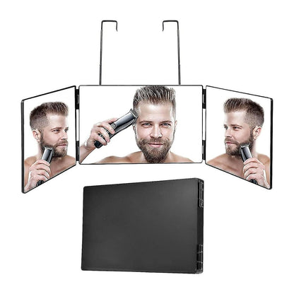 Tri-fold Hanging Makeup Mirror 3 Way Self Haircut Beauty Set hair Cutting Barber