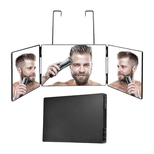 Tri-fold Hanging Makeup Mirror 3 Way Self Haircut Beauty Set hair Cutting Barber