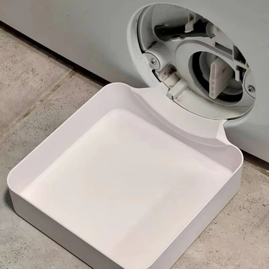 White Universal Washing Machine Drain Tray Pump Filter Water Funnel
