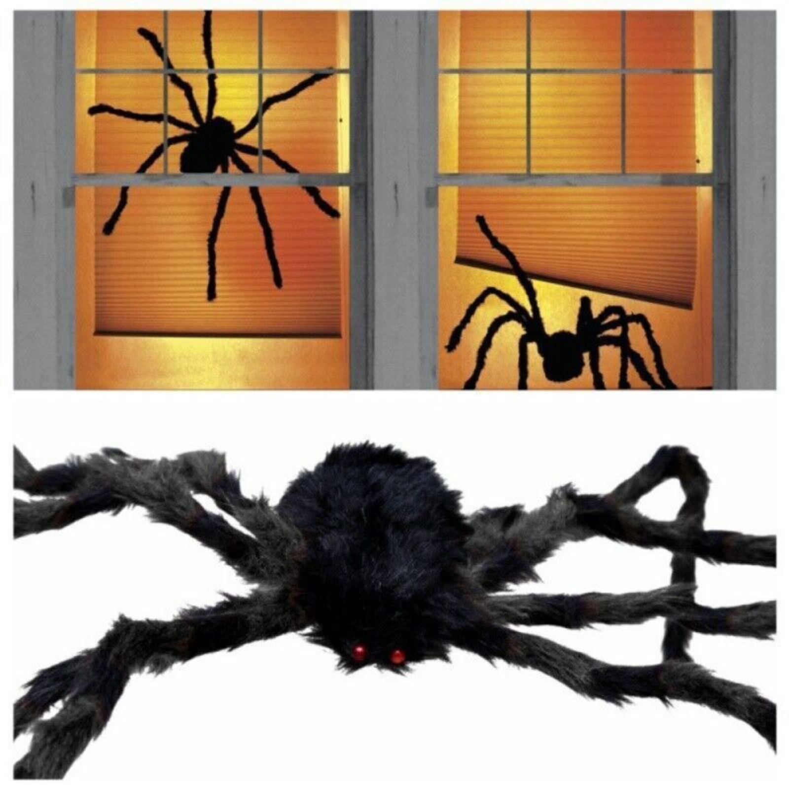 200CM Haunted House Prop Halloween Giant Spider Decoration Indoor Outdoor Party