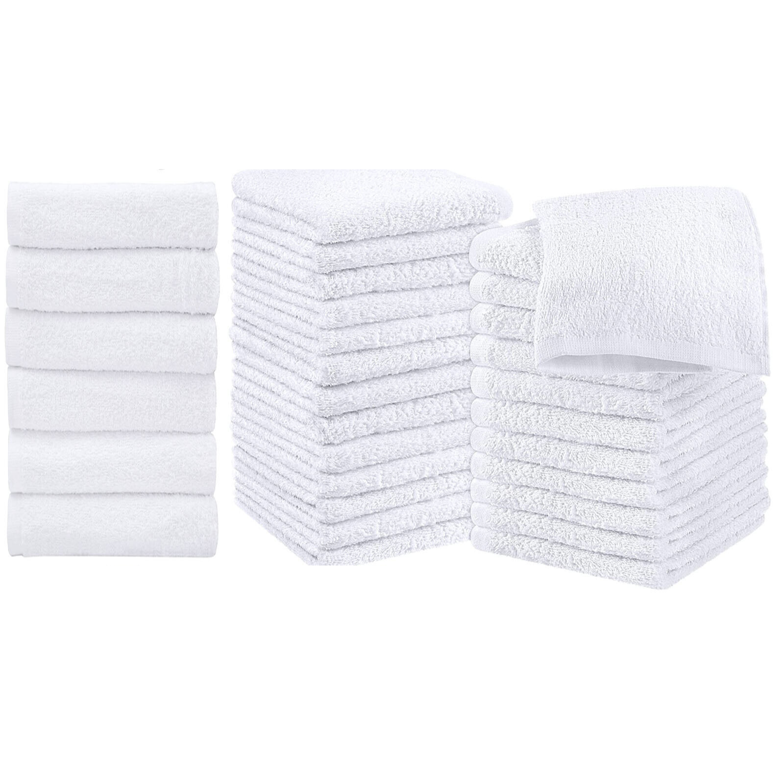 20pcs Cotton Wash Clothes Plain Towels Budget Face Washer Wipe