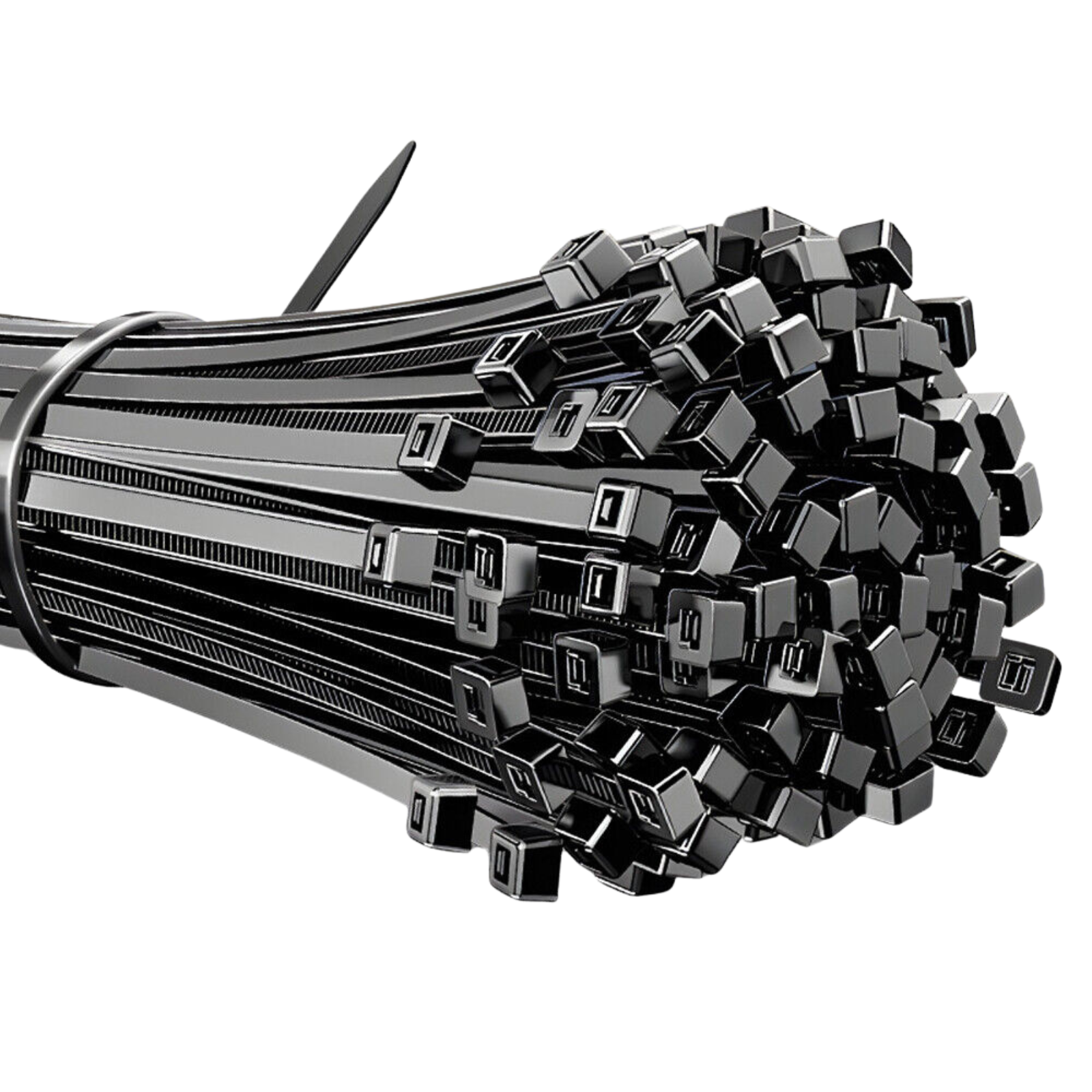 100pcs Black Zip Ties Nylon UV Stabilized Bulk Cable Ties 4.8mm x300mm