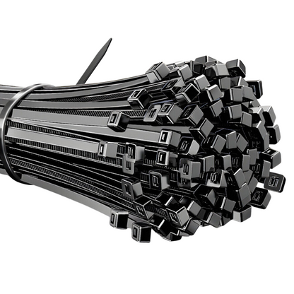 100pcs Black Zip Ties Nylon UV Stabilized Bulk Cable Ties 4.8mm x300mm