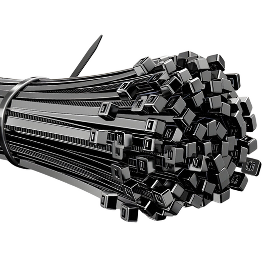 100pcs Black Zip Ties Nylon UV Stabilized Bulk Cable Ties 4.8mm x300mm