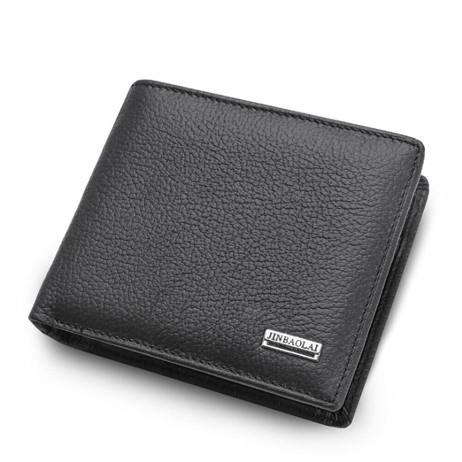 Coin Purse Wallet Genuine Mens Leather Wallet Multiple Card Slots Cowhide Black