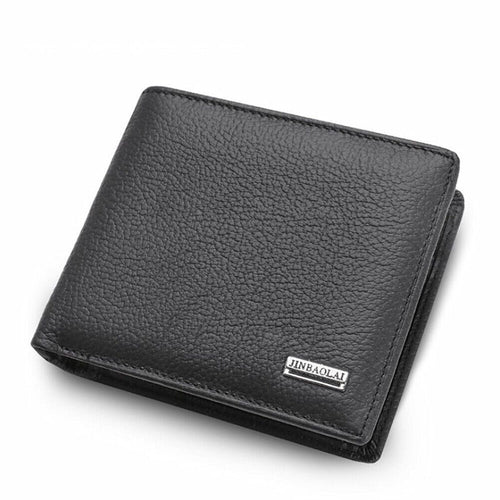 Coin Purse Wallet Genuine Mens Leather Wallet Multiple Card Slots Cowhide Black