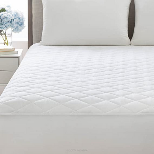 Cotton Cover Quilted Fitted Bed Mattress Protector Topper Underlay Queen Size