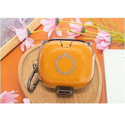 Orange Shockproof TPU Earphone Case Charging Box Protective Audio Accessory